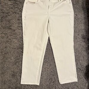 Talbots White Ankle Cropped Jeans Classic Style